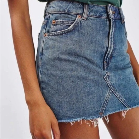 Topshop Moto Denim Skirt - Picture 1 of 5